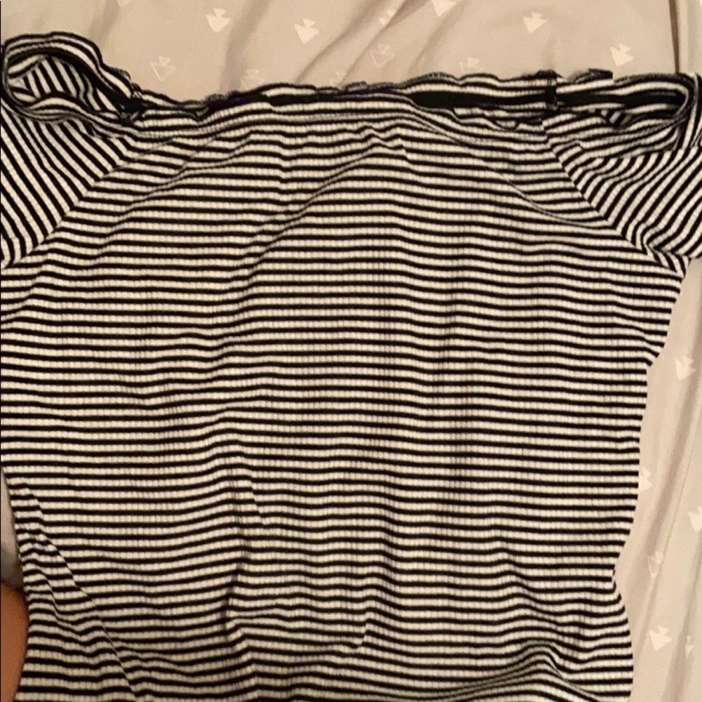 Charolette Russe off the shoulder stripe shirt